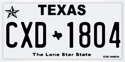 TX license plate CXD1804