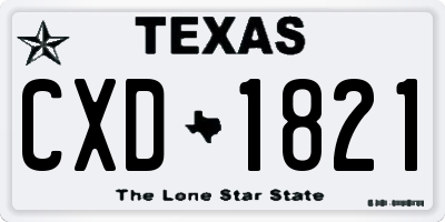 TX license plate CXD1821