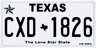TX license plate CXD1826