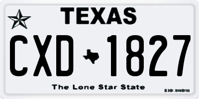 TX license plate CXD1827