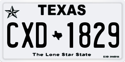 TX license plate CXD1829
