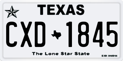 TX license plate CXD1845