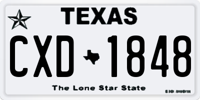 TX license plate CXD1848