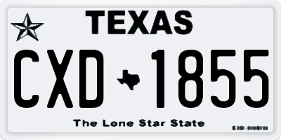 TX license plate CXD1855