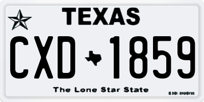 TX license plate CXD1859