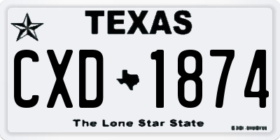 TX license plate CXD1874