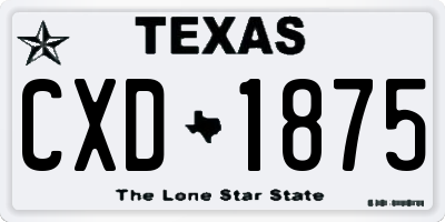 TX license plate CXD1875