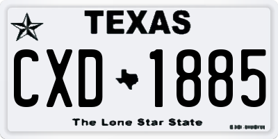 TX license plate CXD1885