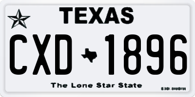 TX license plate CXD1896