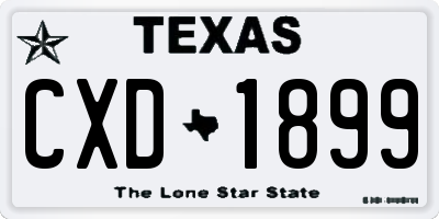 TX license plate CXD1899
