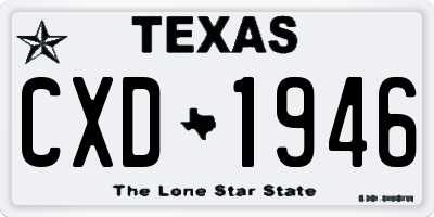 TX license plate CXD1946