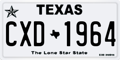 TX license plate CXD1964