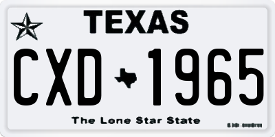 TX license plate CXD1965