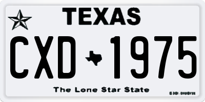 TX license plate CXD1975