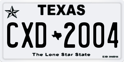 TX license plate CXD2004