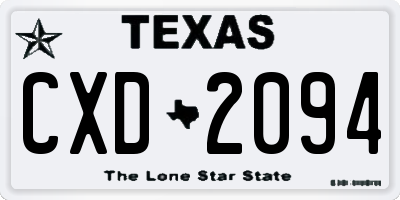 TX license plate CXD2094
