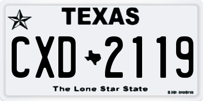TX license plate CXD2119