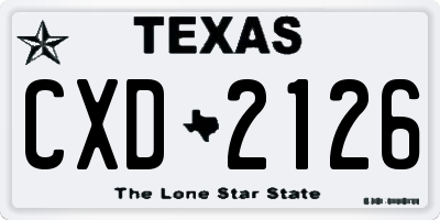 TX license plate CXD2126