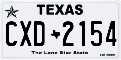 TX license plate CXD2154