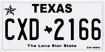 TX license plate CXD2166