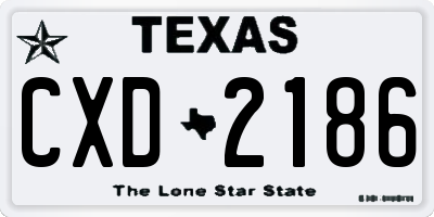 TX license plate CXD2186