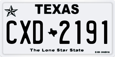 TX license plate CXD2191