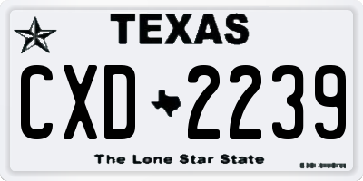 TX license plate CXD2239
