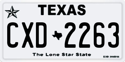 TX license plate CXD2263