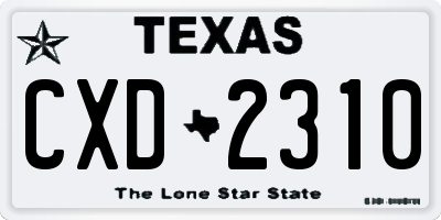 TX license plate CXD2310