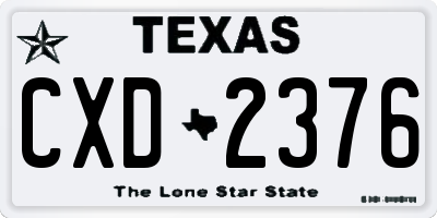 TX license plate CXD2376