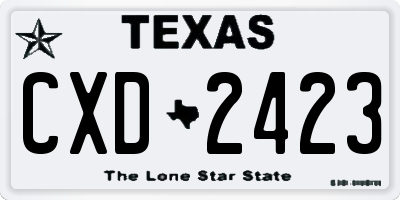 TX license plate CXD2423