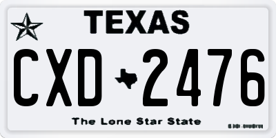 TX license plate CXD2476