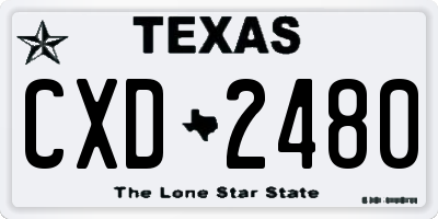 TX license plate CXD2480