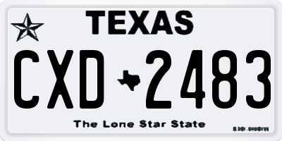 TX license plate CXD2483
