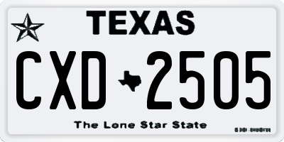 TX license plate CXD2505