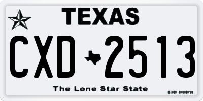 TX license plate CXD2513