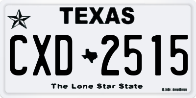 TX license plate CXD2515