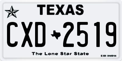 TX license plate CXD2519