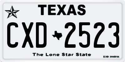 TX license plate CXD2523
