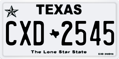 TX license plate CXD2545