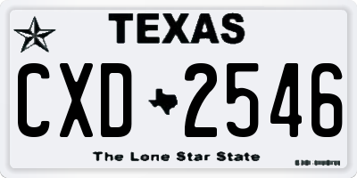 TX license plate CXD2546