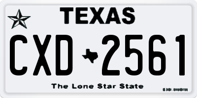 TX license plate CXD2561