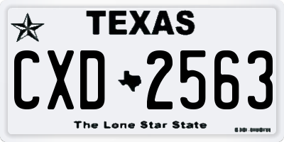 TX license plate CXD2563