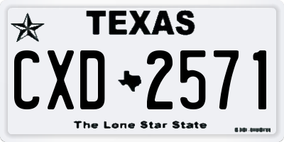 TX license plate CXD2571