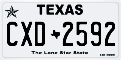 TX license plate CXD2592
