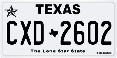TX license plate CXD2602
