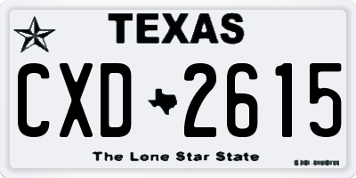 TX license plate CXD2615
