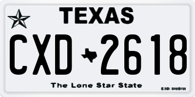 TX license plate CXD2618