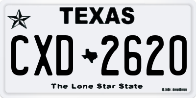 TX license plate CXD2620