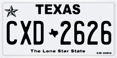TX license plate CXD2626